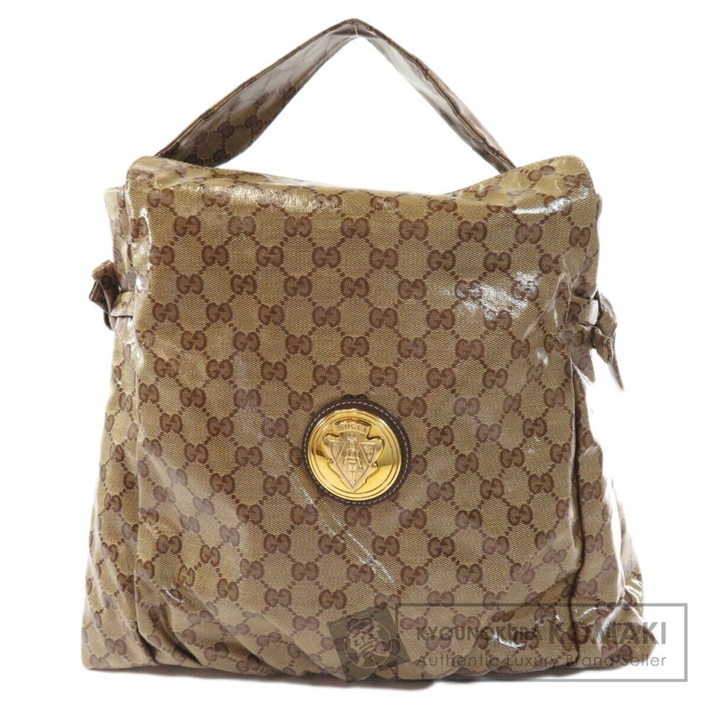 Gucci Bag Brown Shoulder GG Tote Beige Crystal - Picture 2 of 11